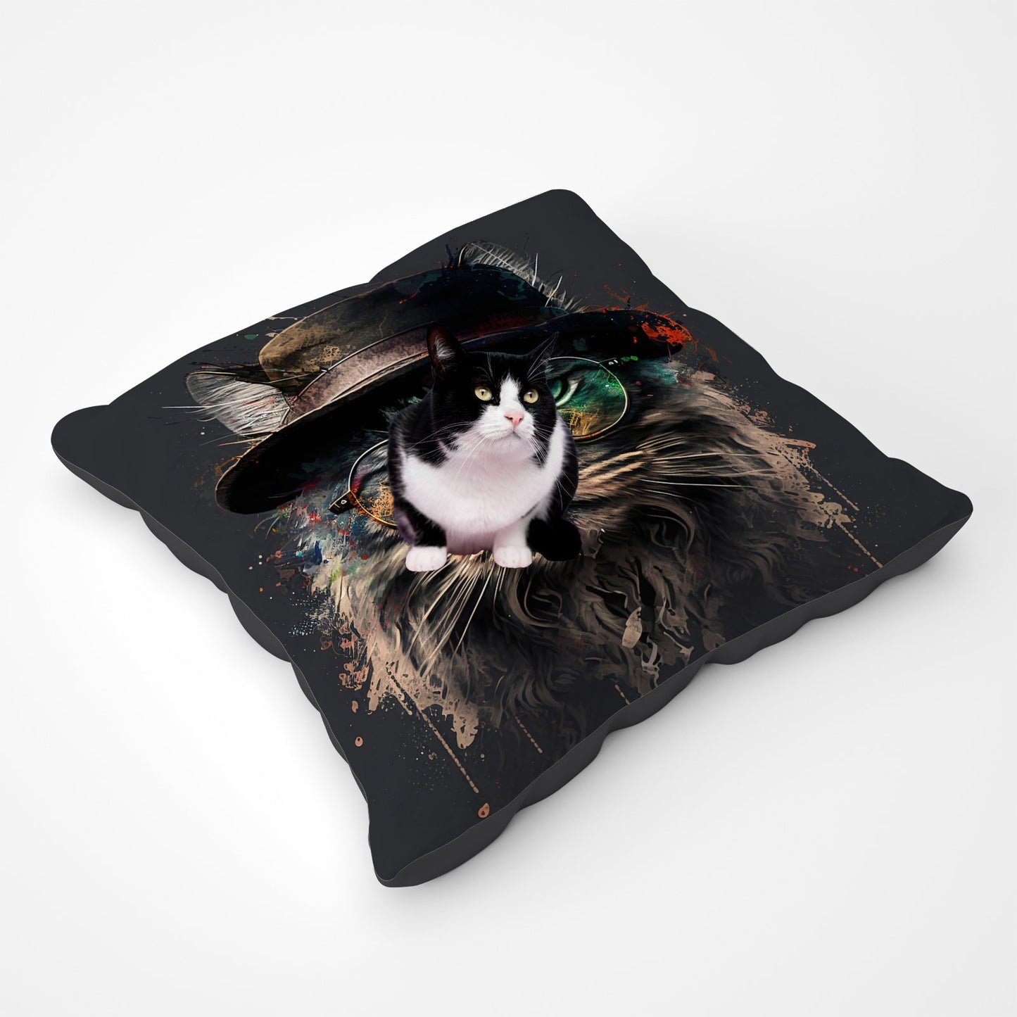 Maine Coon Cat With Glasses Splashart Pet Bed