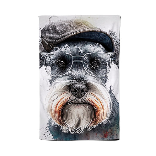 Miniature Schnauzer Dog Splashart Tea Towel