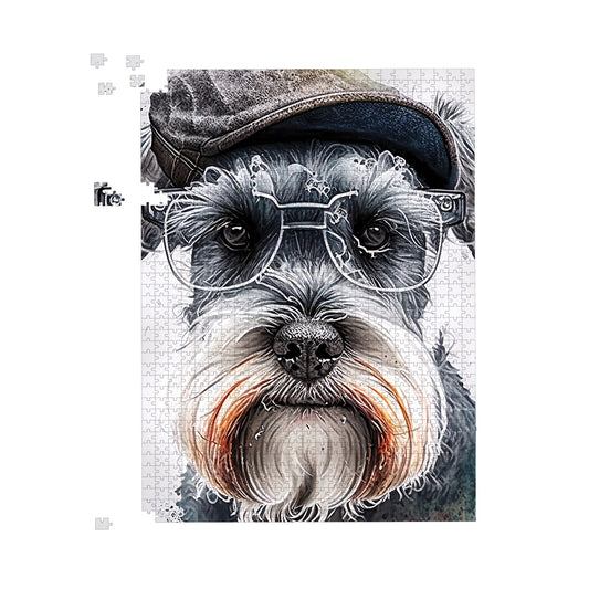 Miniature Schnauzer Dog Splashart Jigsaw Puzzle