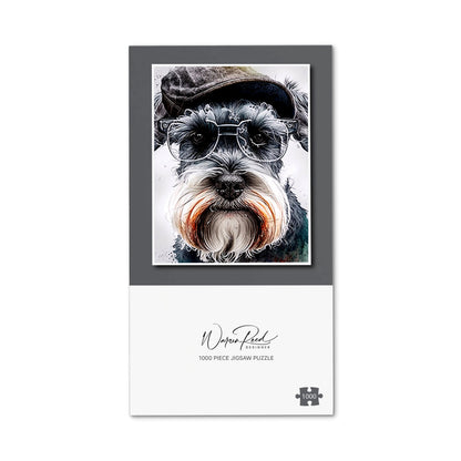 Miniature Schnauzer Dog Splashart Jigsaw Puzzle