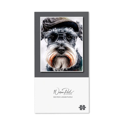 Miniature Schnauzer Dog Splashart Jigsaw Puzzle