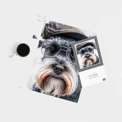 Miniature Schnauzer Dog Splashart Jigsaw Puzzle