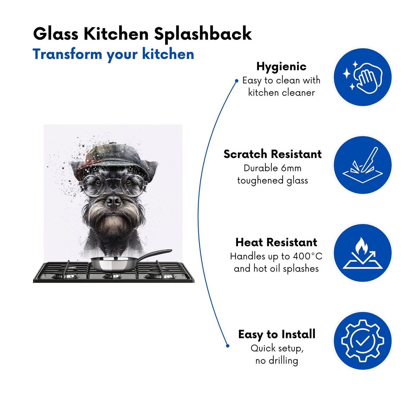 Miniature Schnauzer Dog Kitchen Splashback