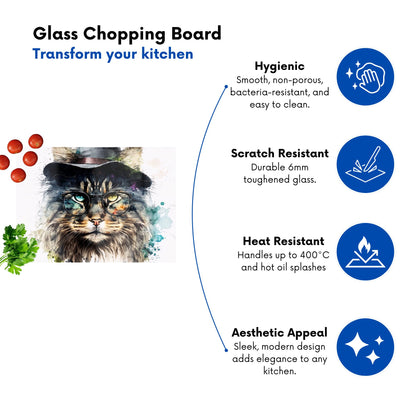 Norwegian Forest Cat Splashart Chopping Board