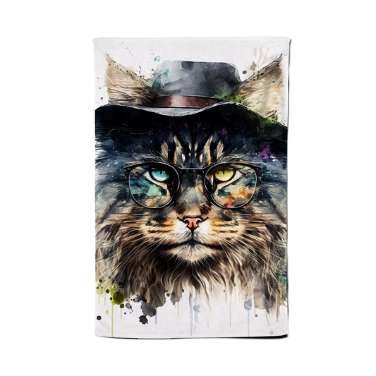 Norwegian Forest Cat Splashart Tea Towel