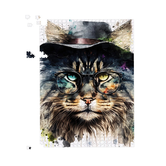 Norwegian Forest Cat Splashart Jigsaw Puzzle