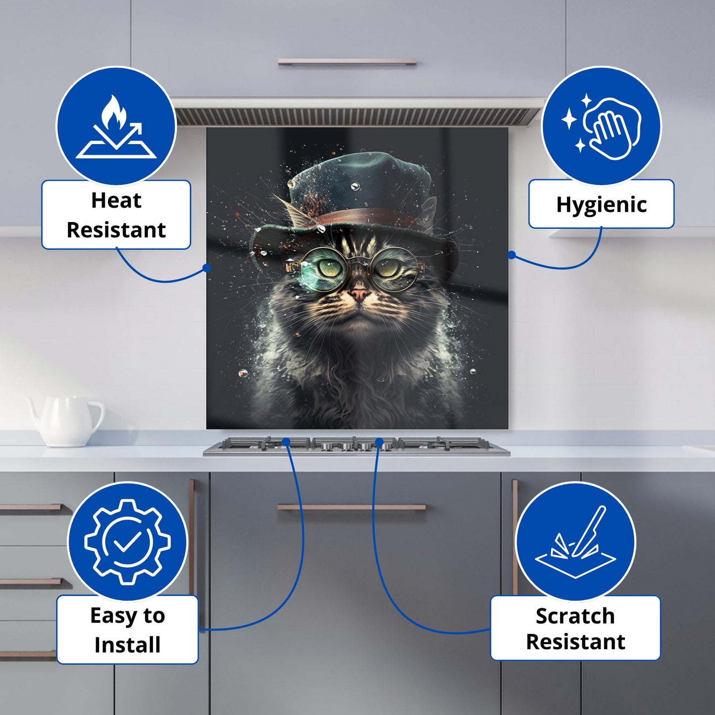 Norwegian Forest Cat Kitchen Splashback
