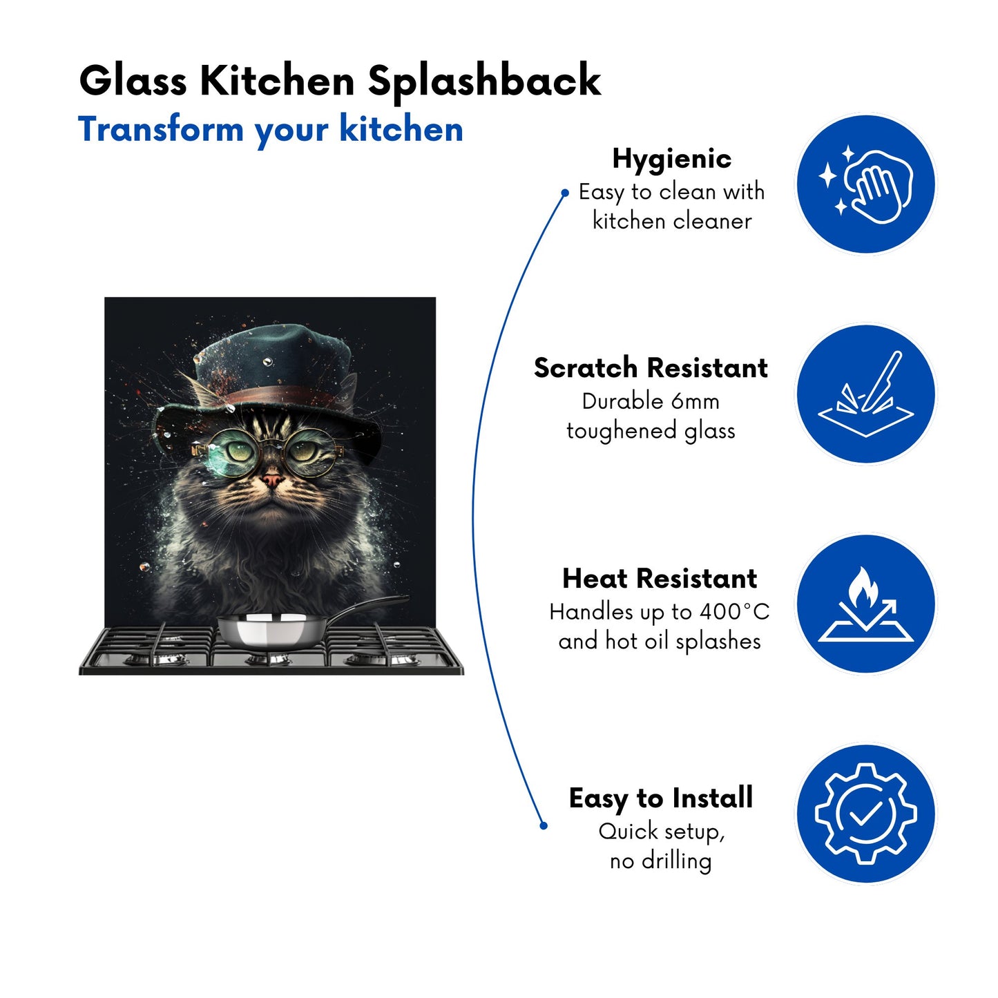 Norwegian Forest Cat Kitchen Splashback