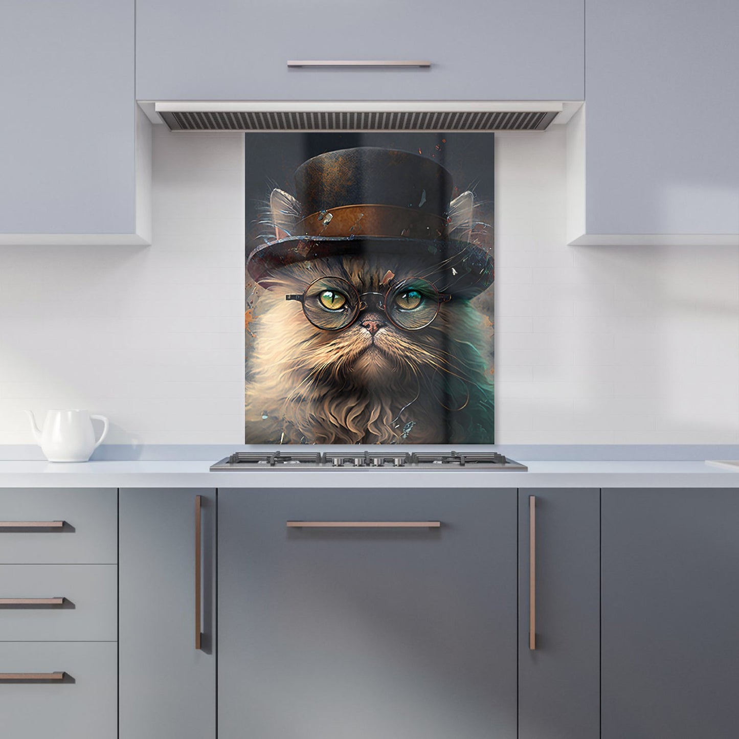 Persian Cat With Glasses Splashart Kitchen Splashback