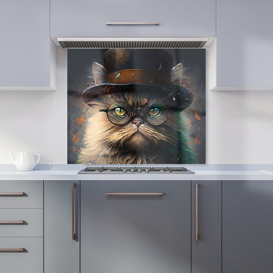 Persian Cat With Glasses Splashart Kitchen Splashback