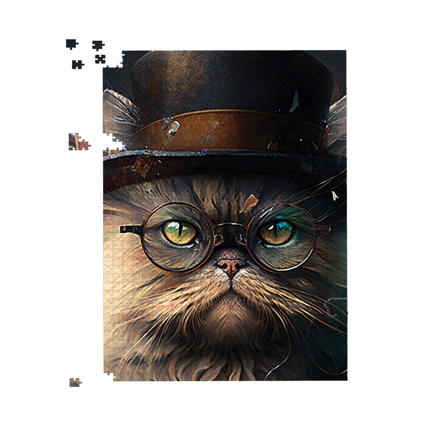 Persian Cat With Glasses Splashart Jigsaw Puzzle