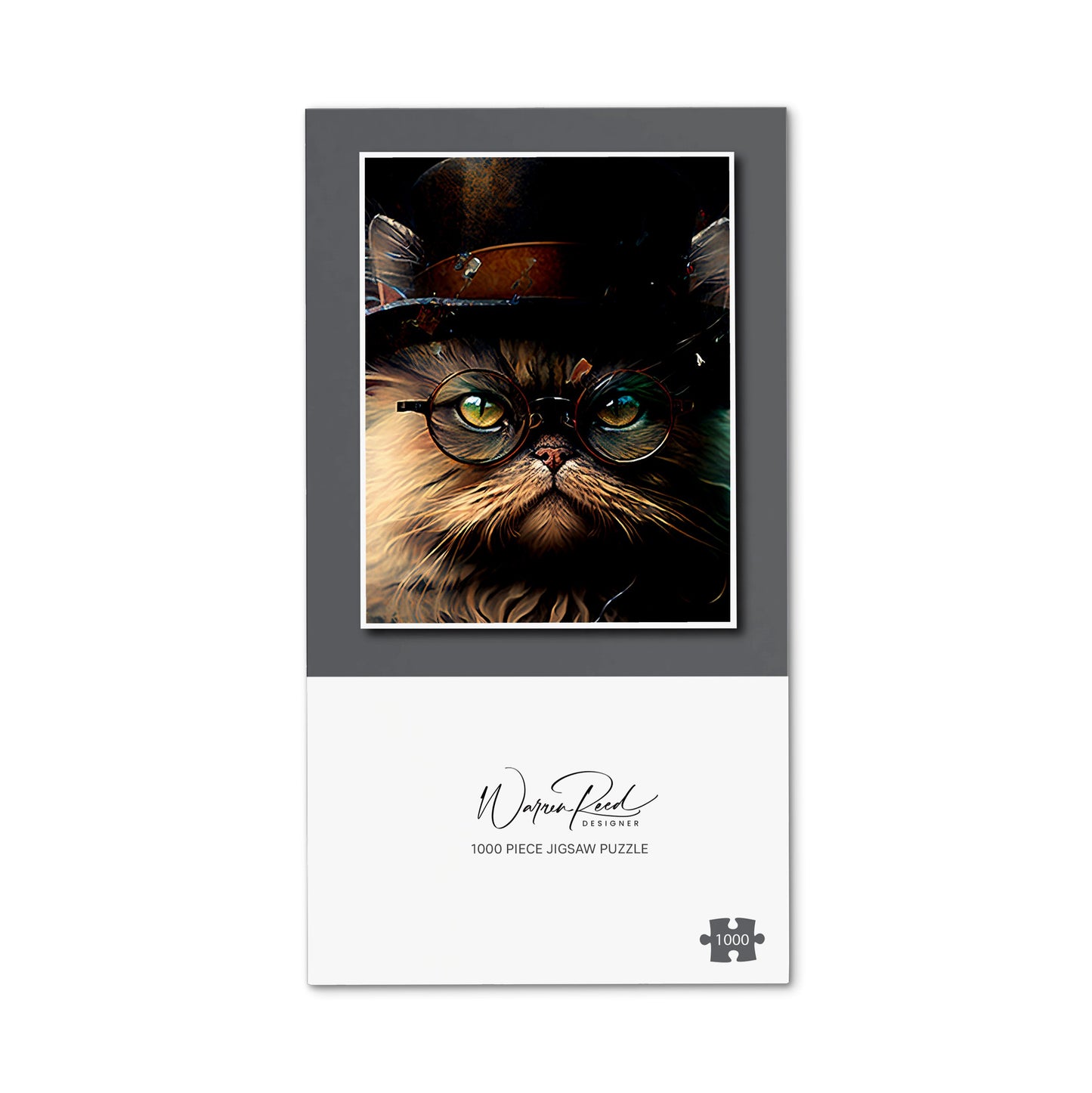 Persian Cat With Glasses Splashart Jigsaw Puzzle