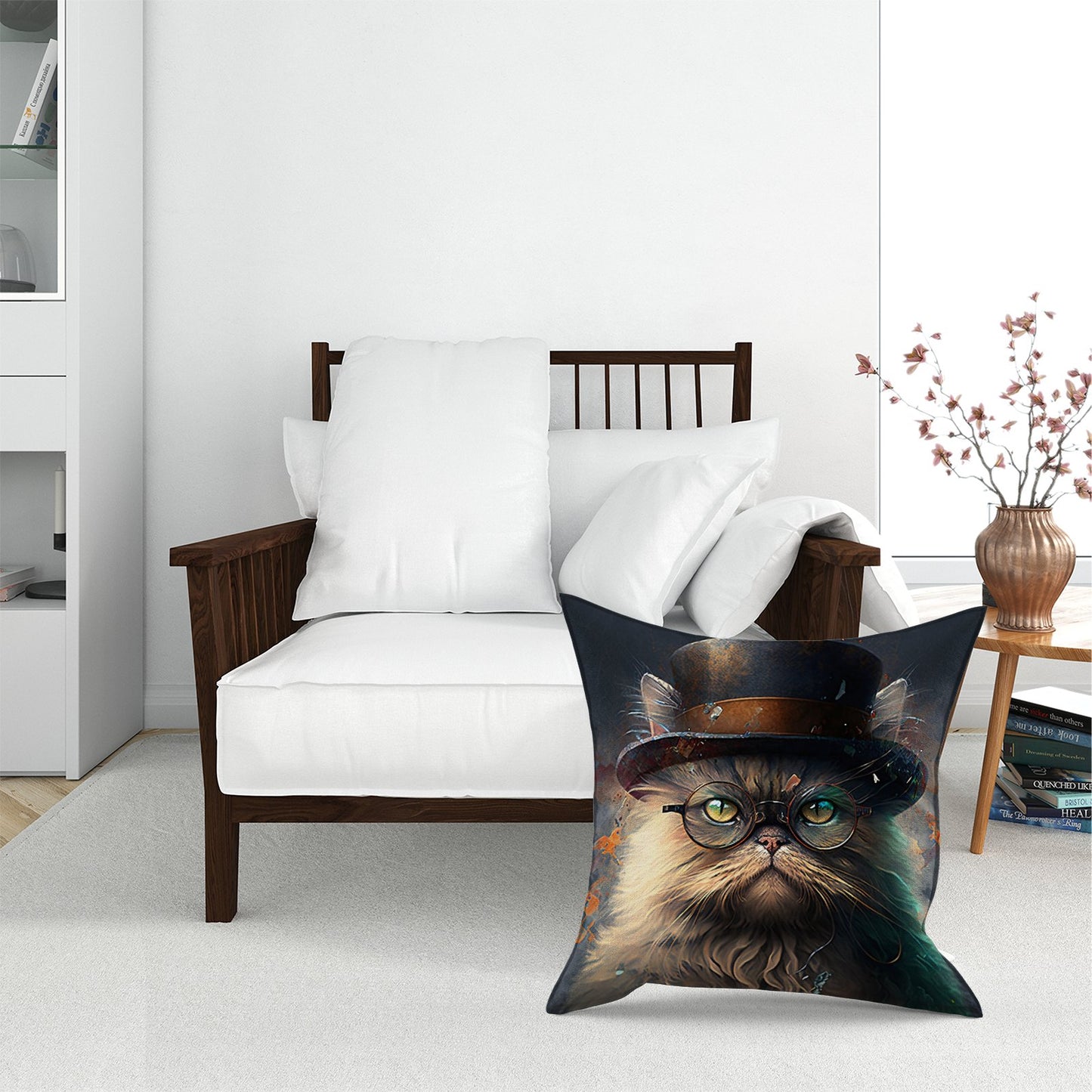 Persian Cat With Glasses Splashart Pet Bed