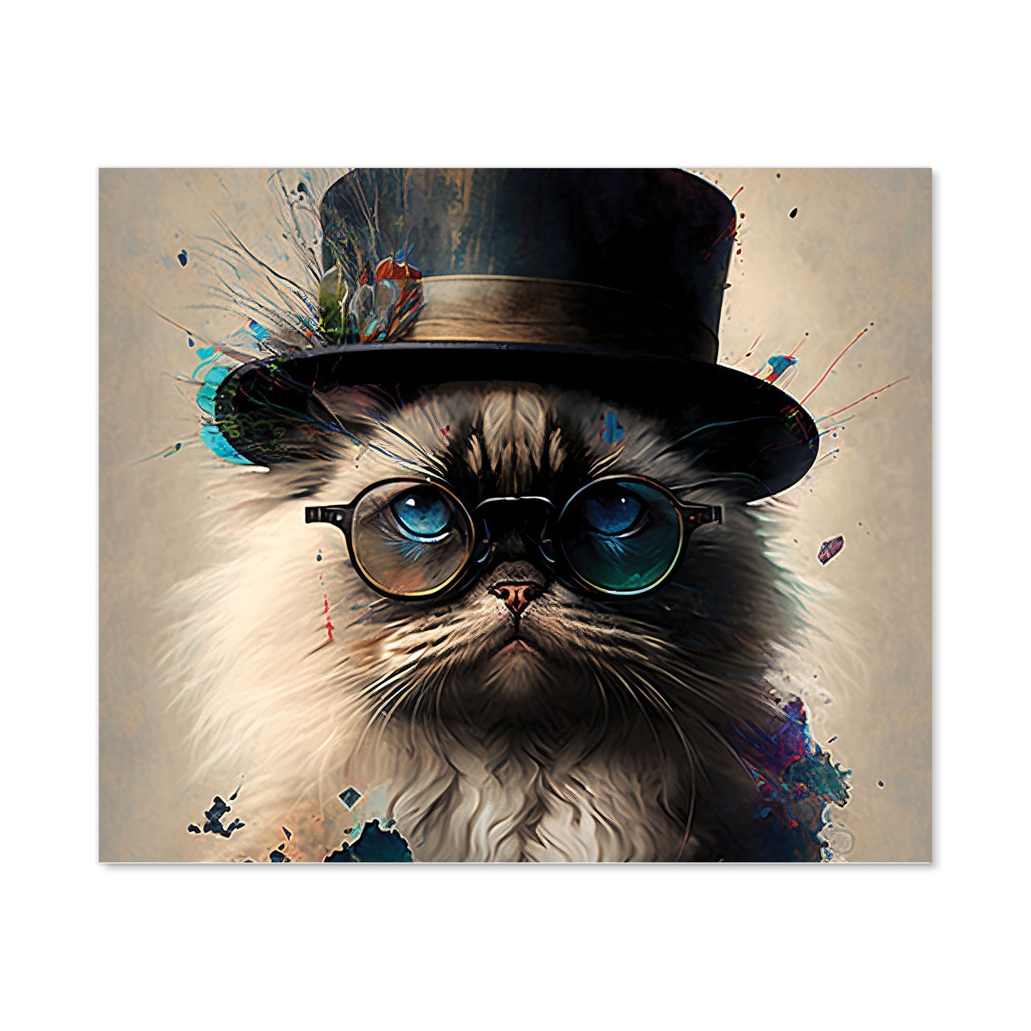Ragdoll Cat With Glasses Splashart Kitchen Splashback