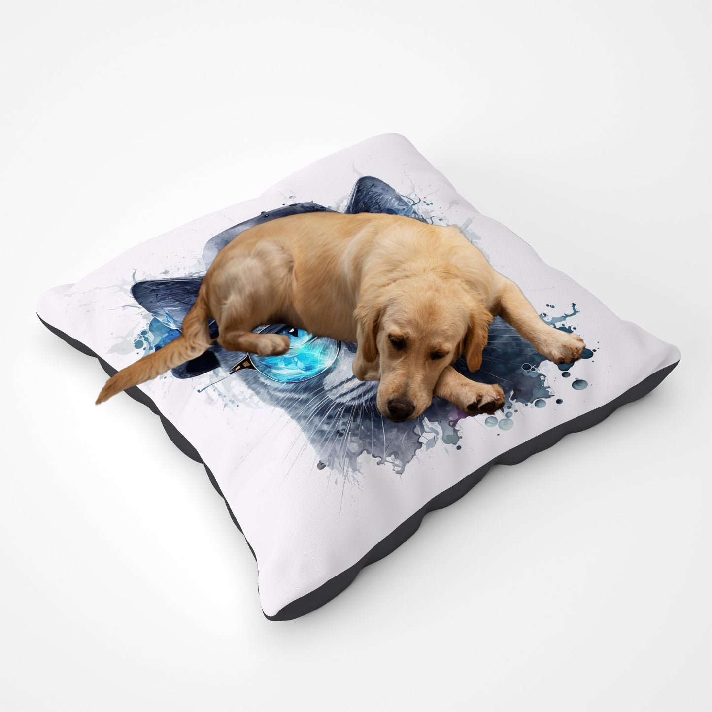 Russian Blue Cat With Glasses Splashart Pet Bed