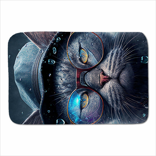 Russian Blue Cat Splashart Sherpa Blanket