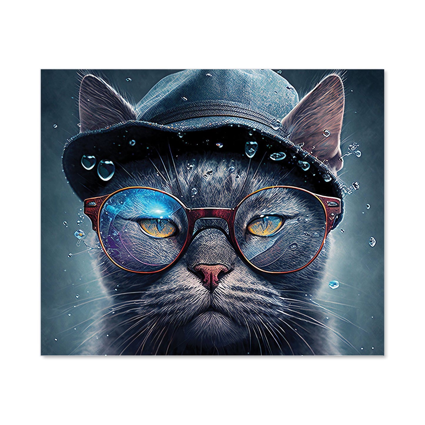 Russian Blue Cat Splashart Kitchen Splashback
