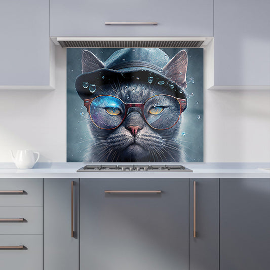 Russian Blue Cat Splashart Kitchen Splashback