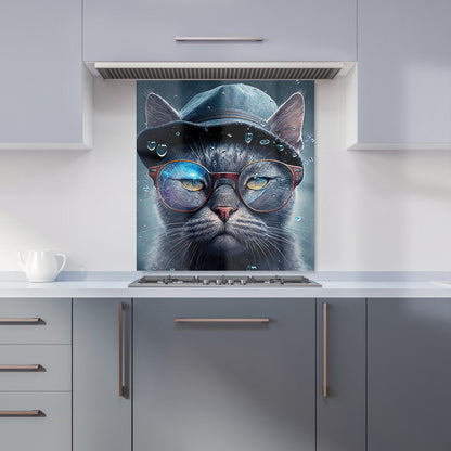 Russian Blue Cat Splashart Kitchen Splashback