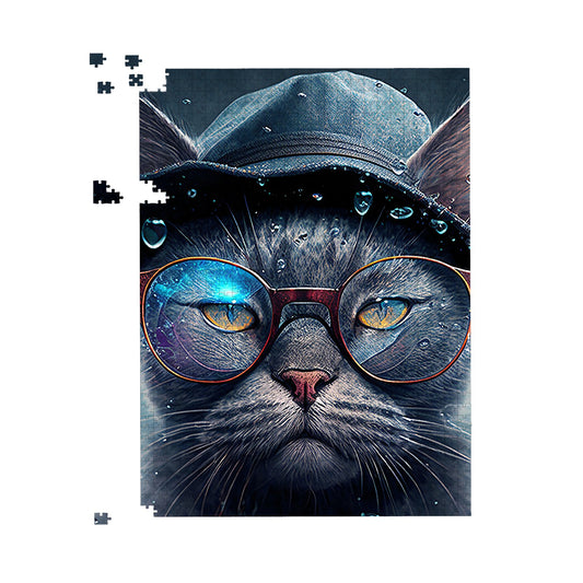 Russian Blue Cat Splashart Jigsaw Puzzle