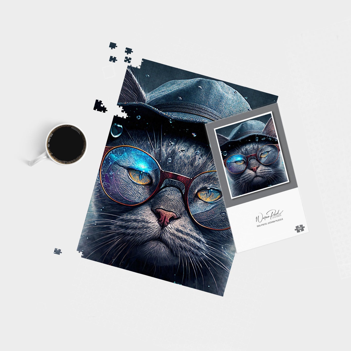 Russian Blue Cat Splashart Jigsaw Puzzle