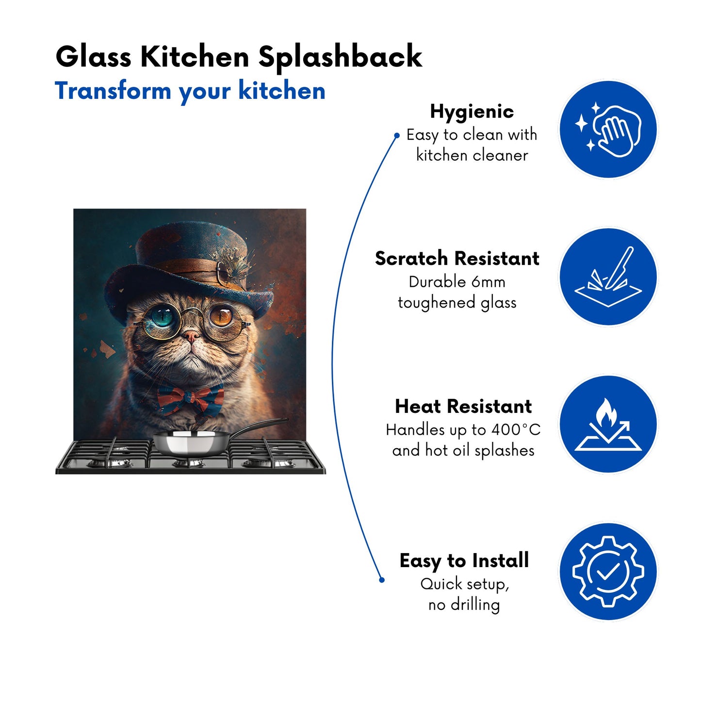 Scottish Fold Cat Kitchen Splashback