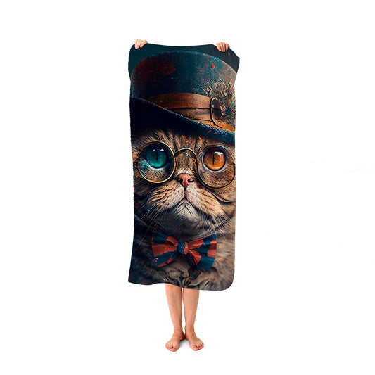 Scottish Fold Cat Beach Towel