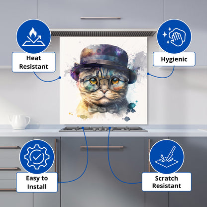 Scottish Fold Cat Splashart Kitchen Splashback