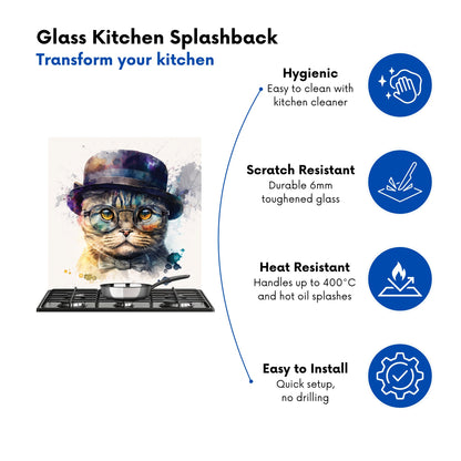 Scottish Fold Cat Splashart Kitchen Splashback