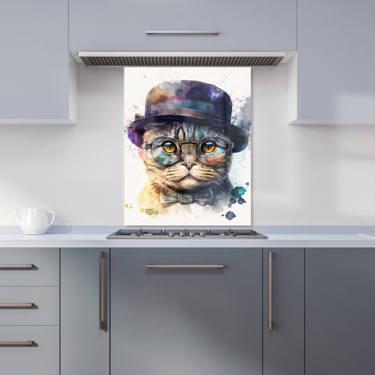 Scottish Fold Cat Splashart Kitchen Splashback