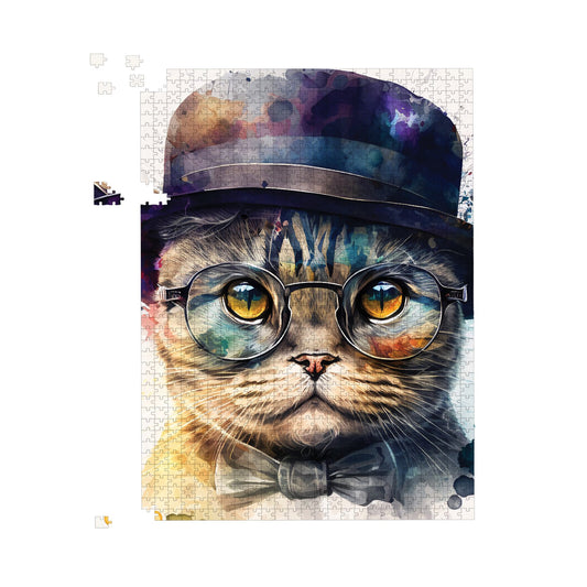 Scottish Fold Cat Splashart Jigsaw Puzzle