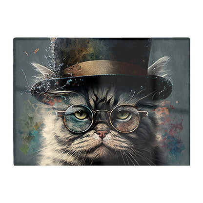 Selkirk Rex Cat With Glasses Splashart Chopping Board