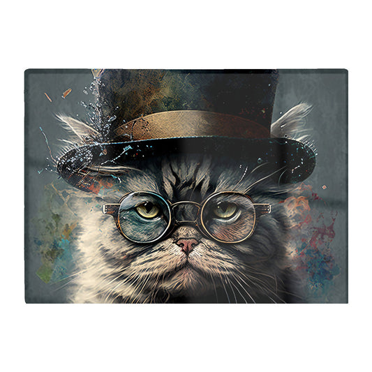 Selkirk Rex Cat With Glasses Splashart Chopping Board