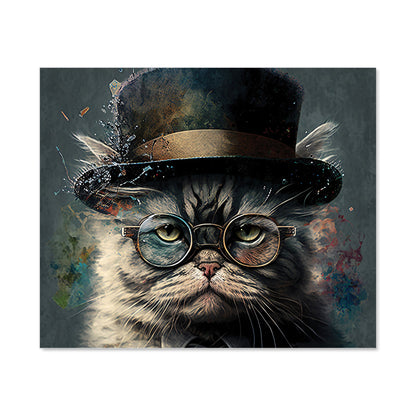 Selkirk Rex Cat With Glasses Splashart Kitchen Splashback