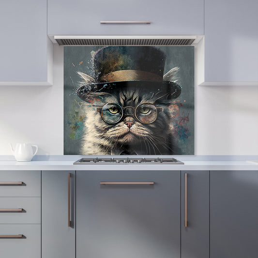 Selkirk Rex Cat With Glasses Splashart Kitchen Splashback