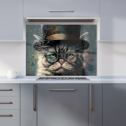 Selkirk Rex Cat With Glasses Splashart Kitchen Splashback