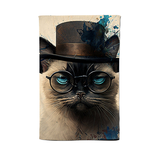 Siamese Cat Splashart Tea Towel