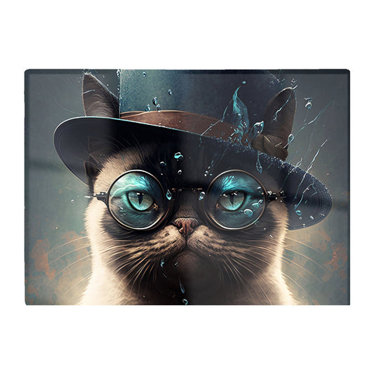 Siamese Cat With Glasses Splashart Chopping Board