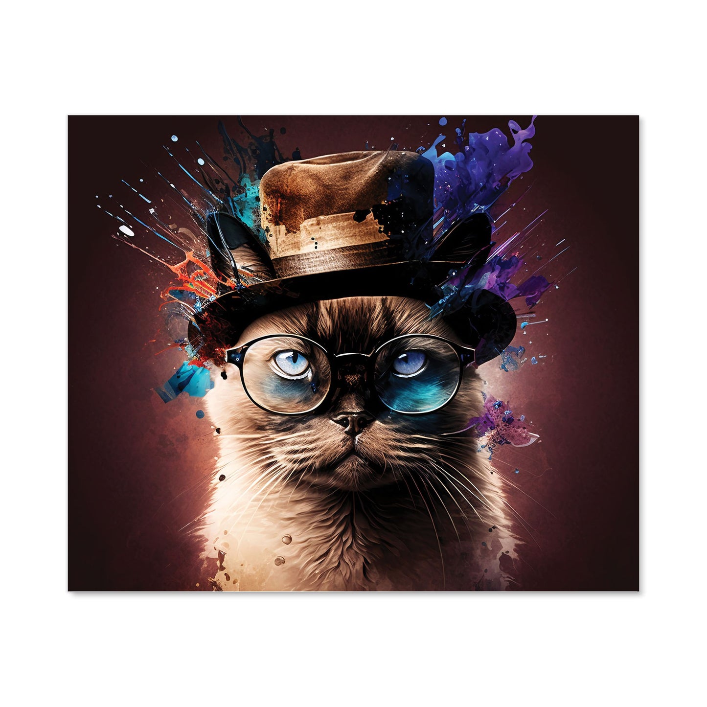 Siamese Cat Face Splashart Kitchen Splashback