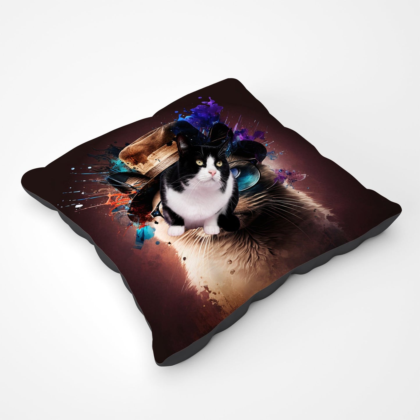 Siamese Cat Face Splashart Pet Bed