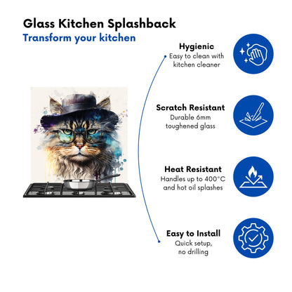 Siberian Cat Splashart Kitchen Splashback