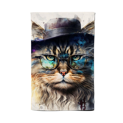 Siberian Cat Splashart Tea Towel