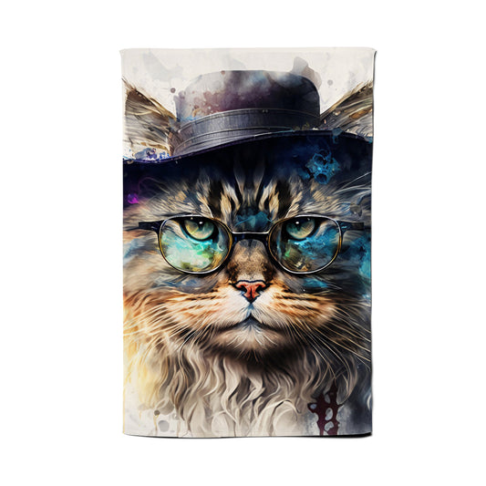 Siberian Cat Splashart Tea Towel