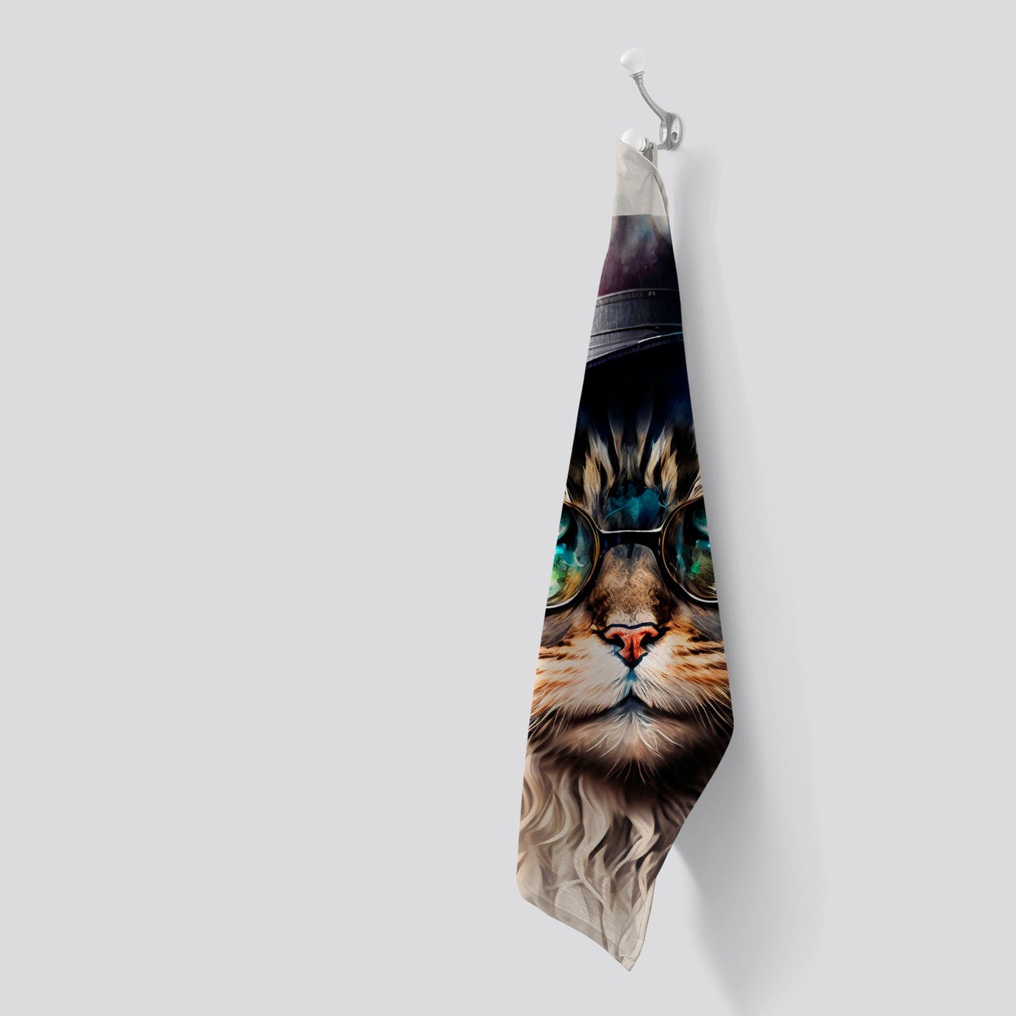 Siberian Cat Splashart Tea Towel