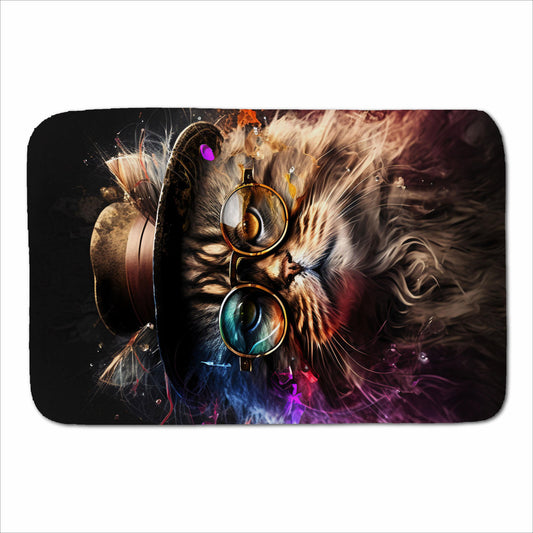 Siberian Cat With Glasses Splashart Sherpa Blanket