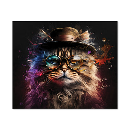 Siberian Cat With Glasses Splashart Kitchen Splashback