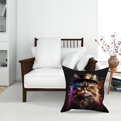 Siberian Cat With Glasses Splashart Pet Bed