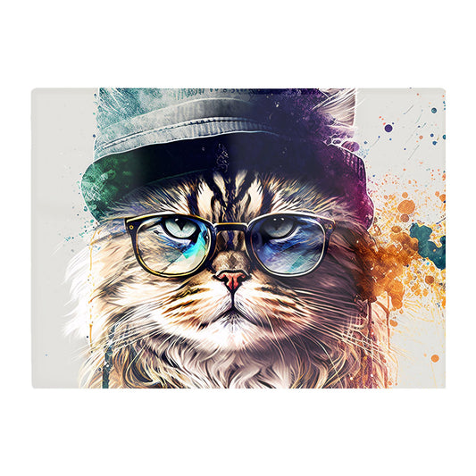 Siberian Cat Face Splashart Chopping Board