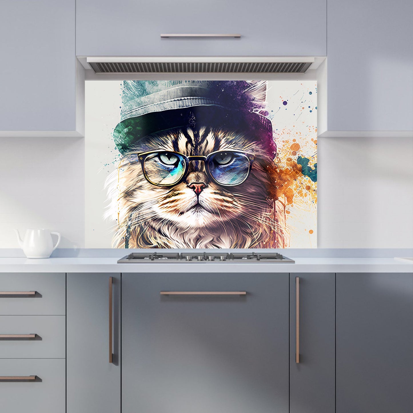 Siberian Cat Face Splashart Kitchen Splashback