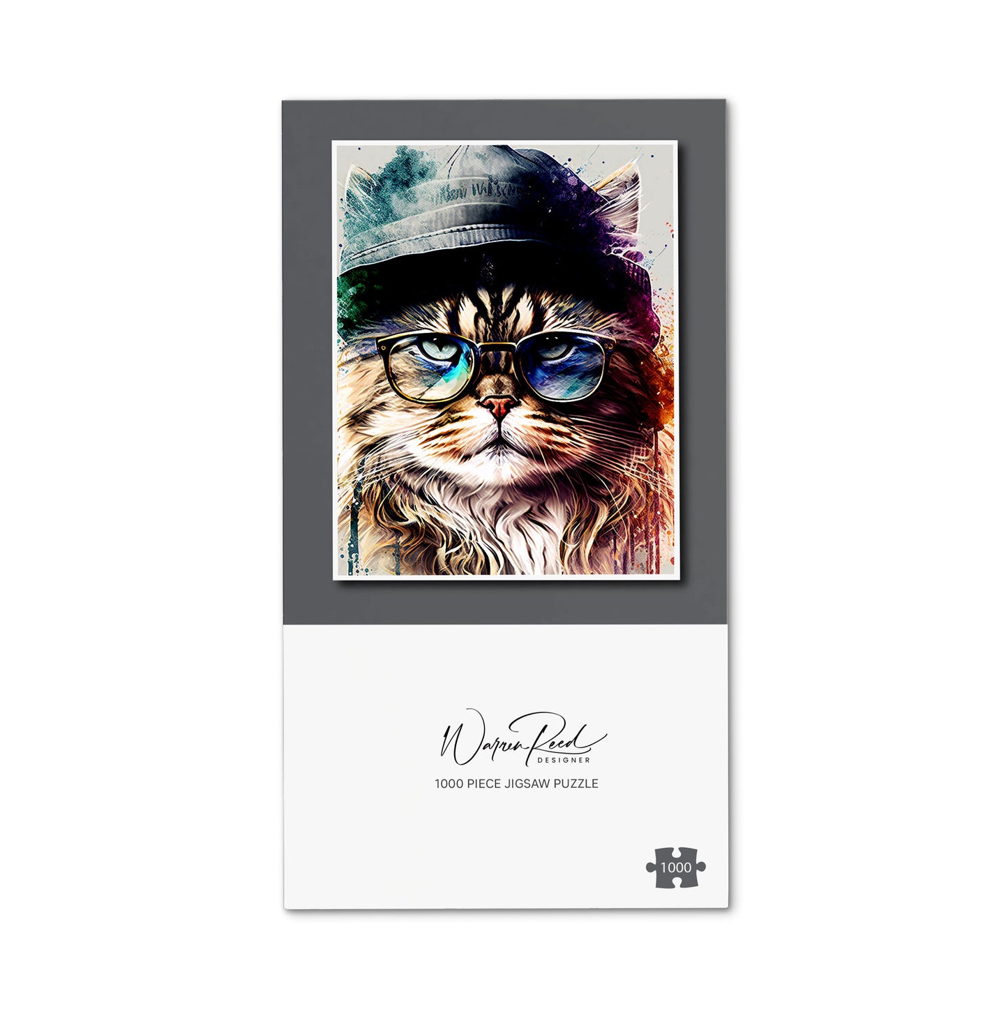 Siberian Cat Face Splashart Jigsaw Puzzle